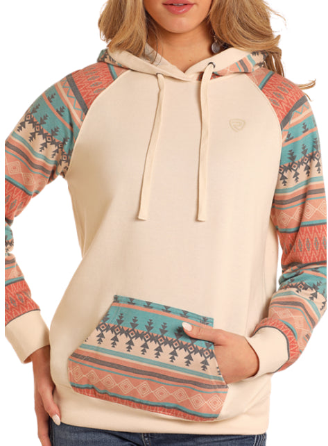 Rock & Roll Cowgirl Women's Cream with Turquoise Aztec