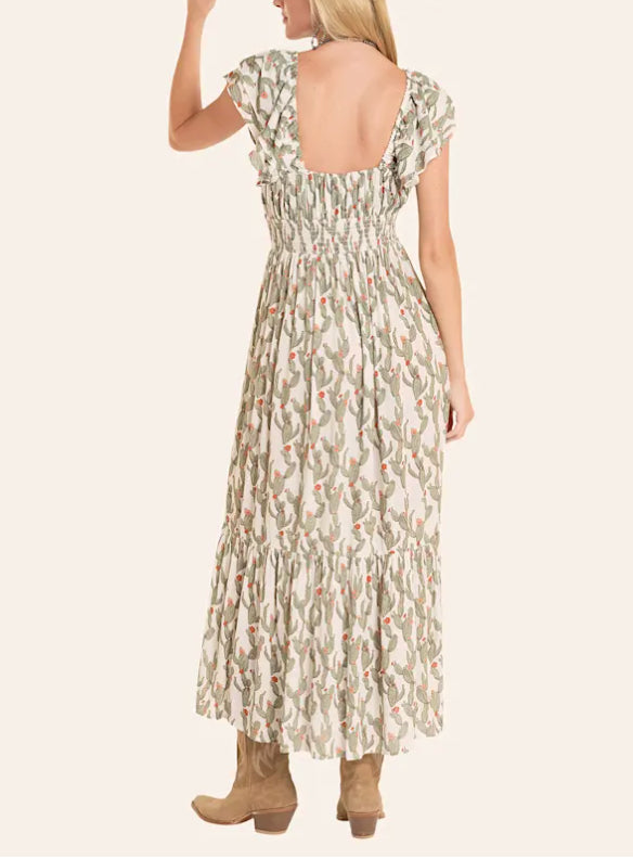 Rock & Roll Cactus Print Women's Dress BWD0R08810 S