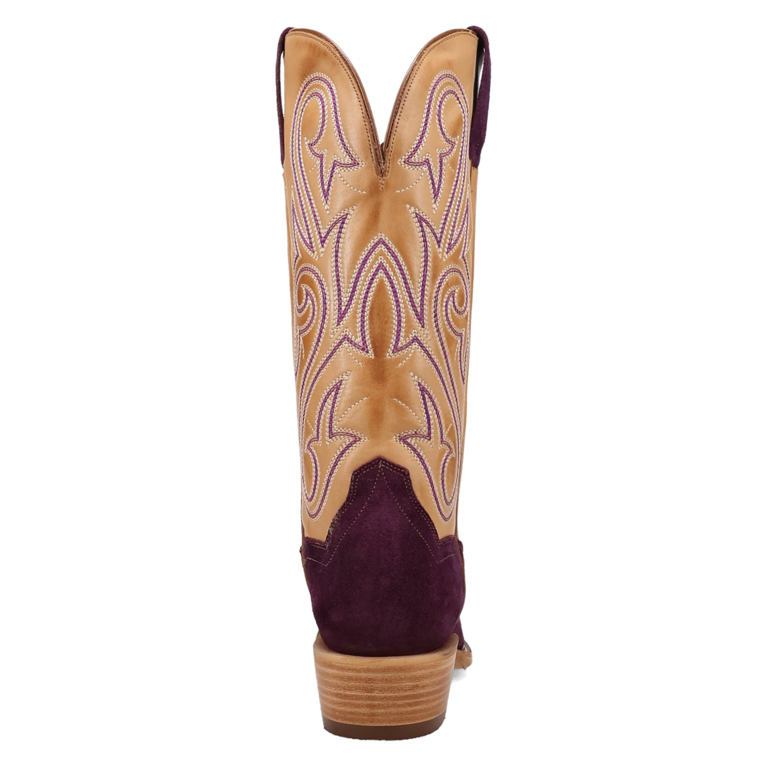 Dan Post Women's Lanessa Purple Roughout & Tan Cutter Toe Western