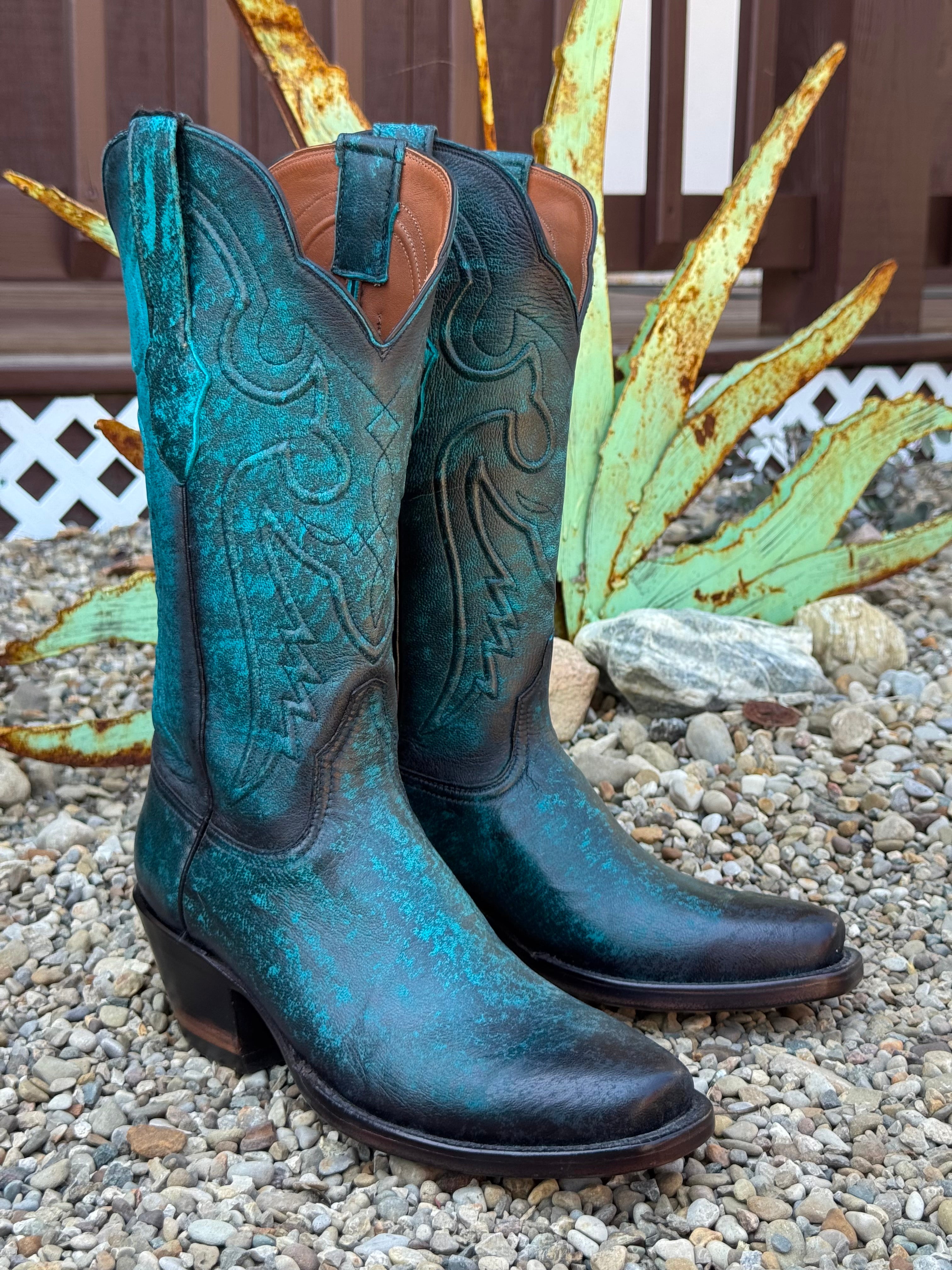 Black Jack Women's Antique Turquoise Lambskin Leather Cowgirl