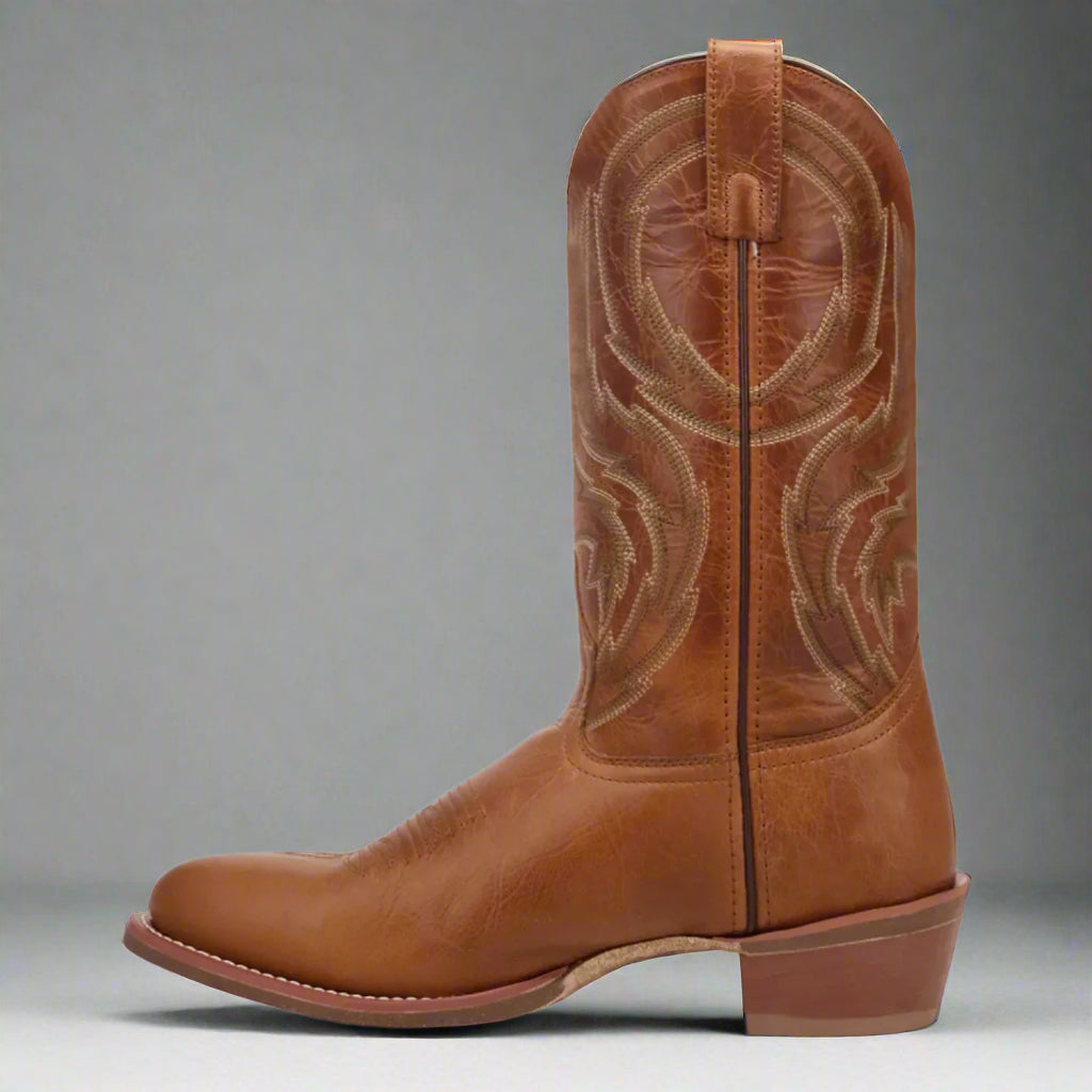 Laredo Men's Brown Novak Leather Medium Round Toe Western Cowboy