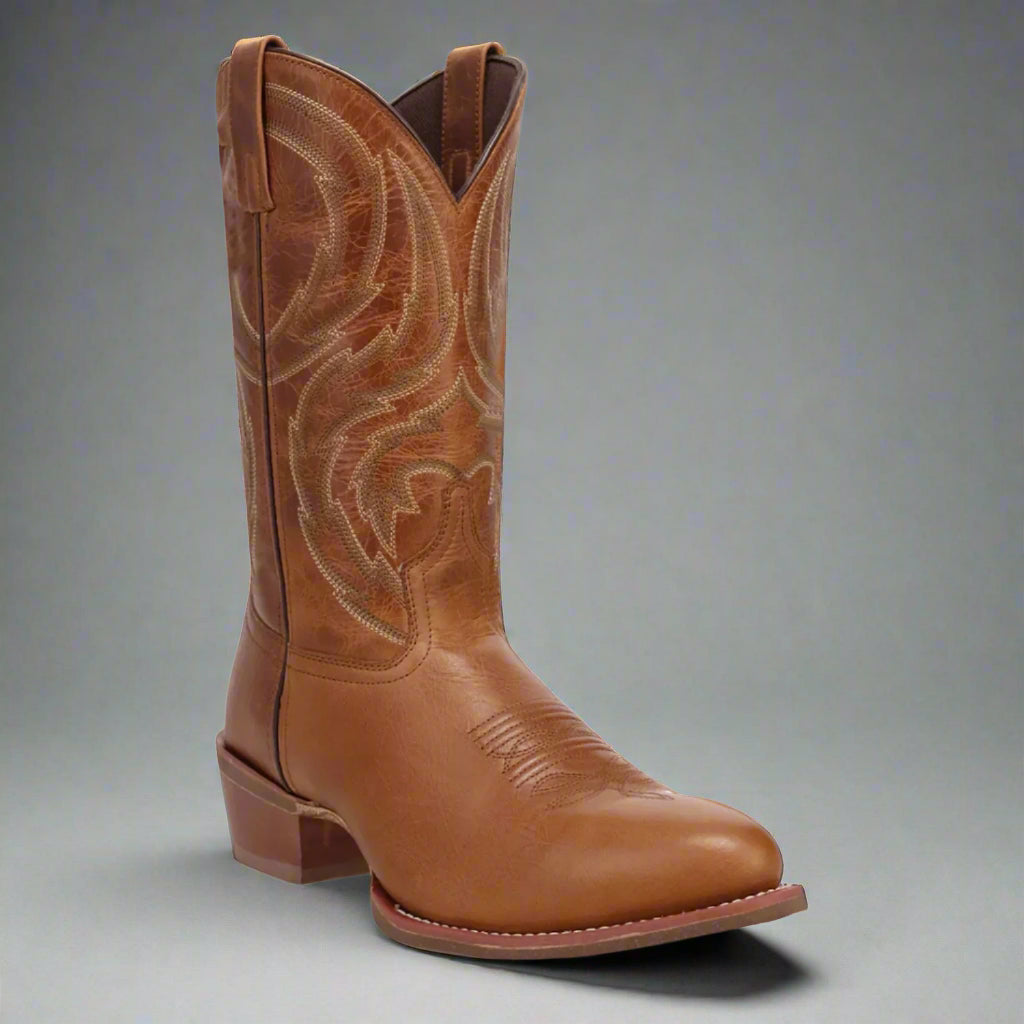 Laredo Men's Brown Novak Leather Medium Round Toe Western Cowboy