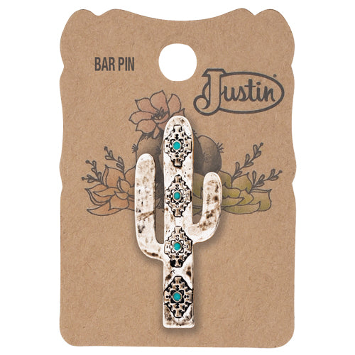 Justin Saguaro Cactus with Turquoise Pin 26105HP1