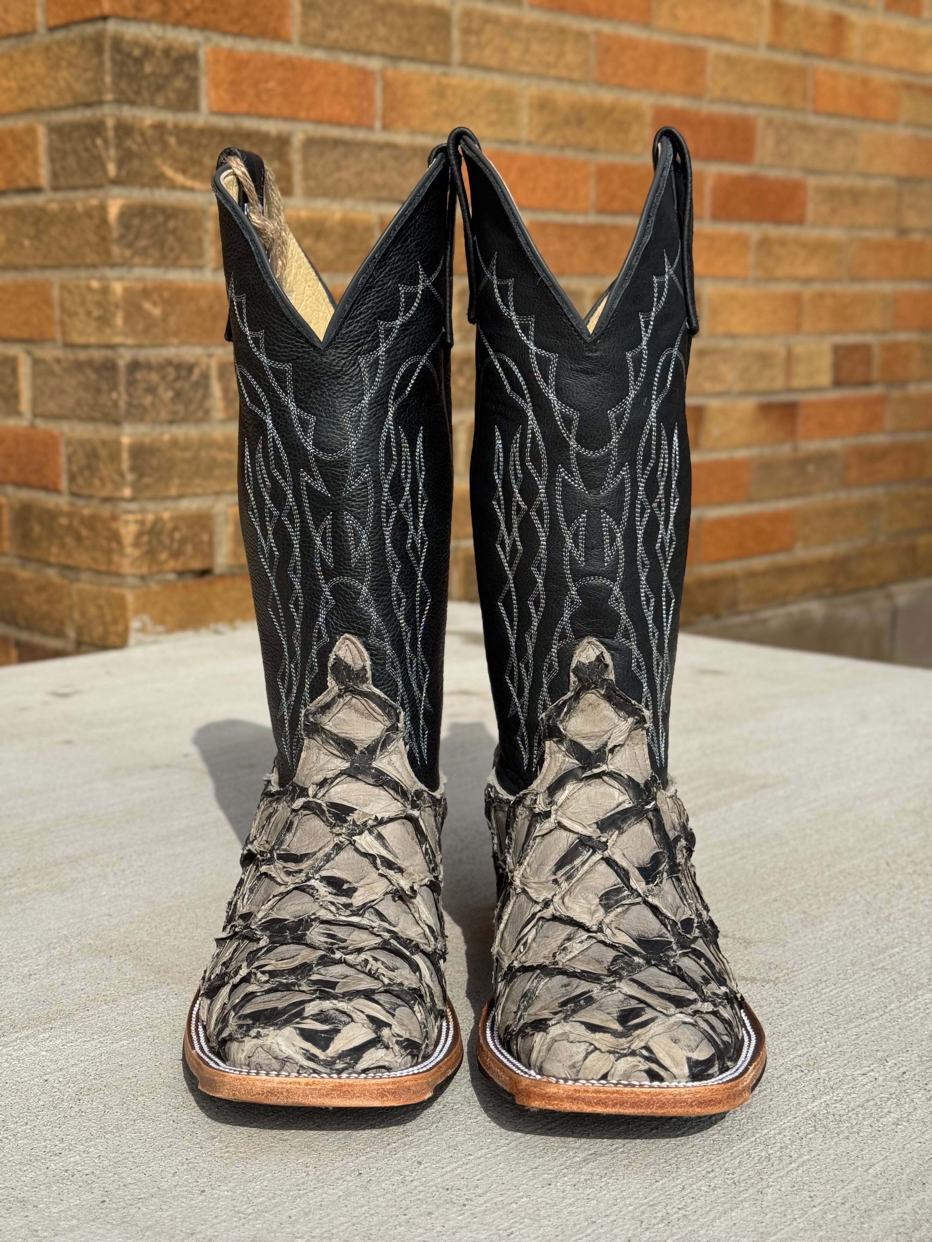 Anderson Bean Stone Cold Black/Grey Big Bass Arapaima Cowboy Boots