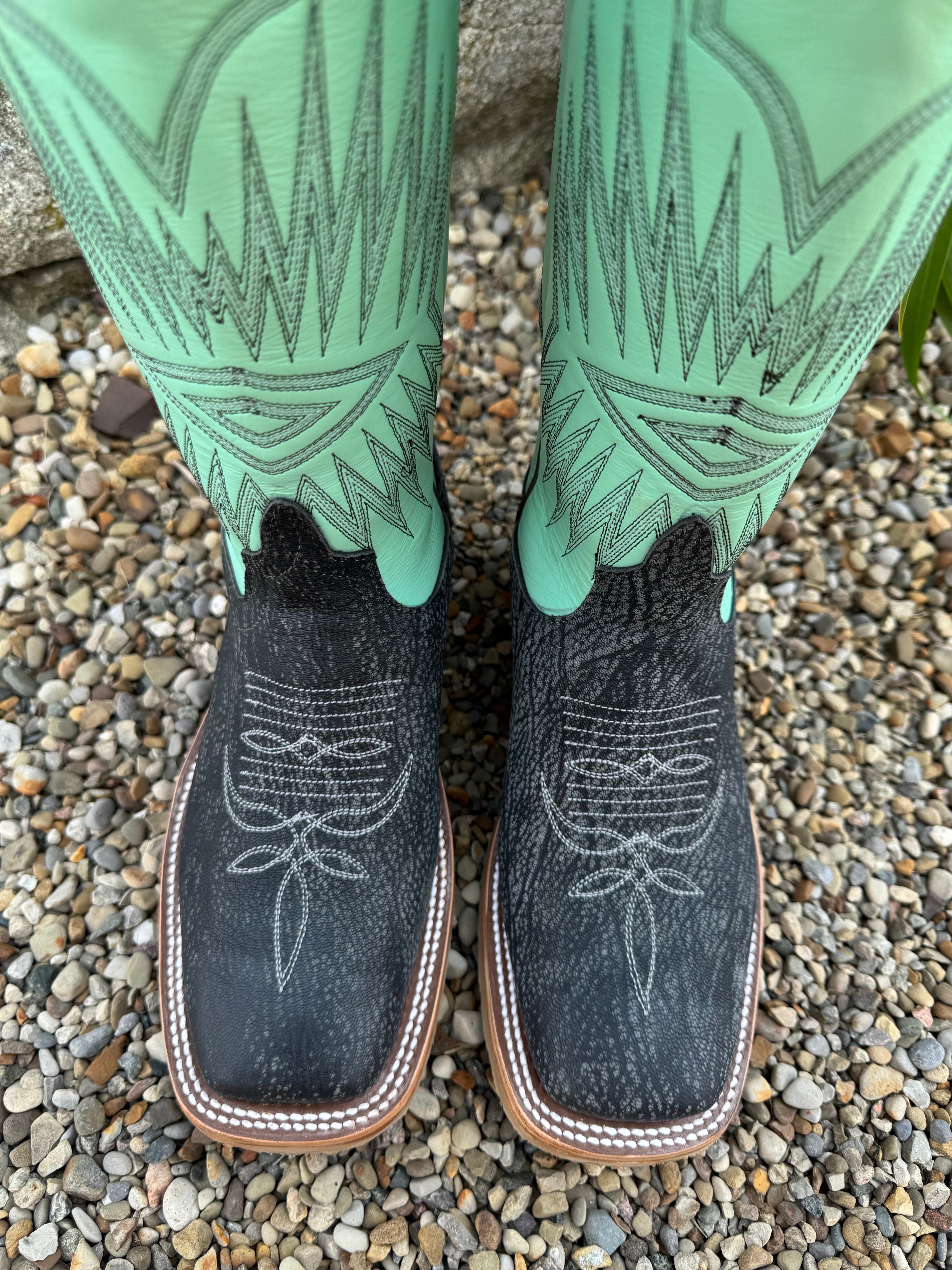 Anderson Bean Women's Gun Powder Poseidon & Mint Glove Square Toe