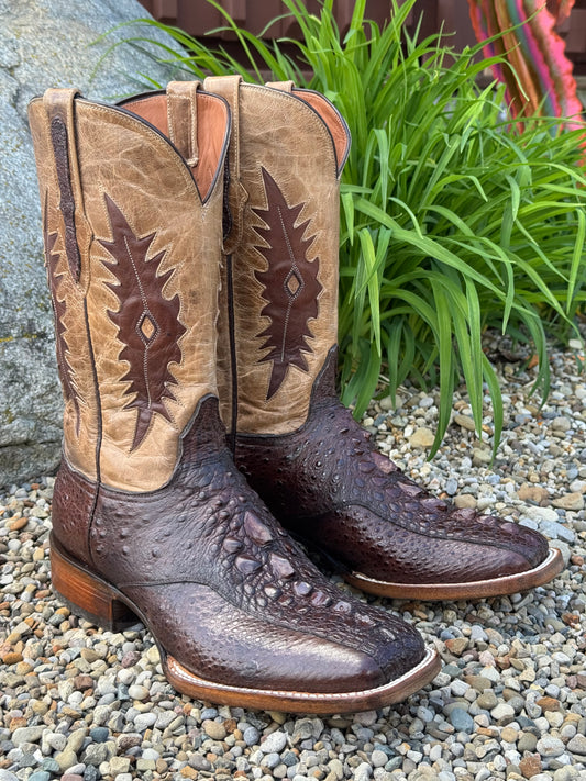 Black Jack Men’s Brown Genuine Snapping Turtle Square Toe Western Cowboy Boots BR2053-96