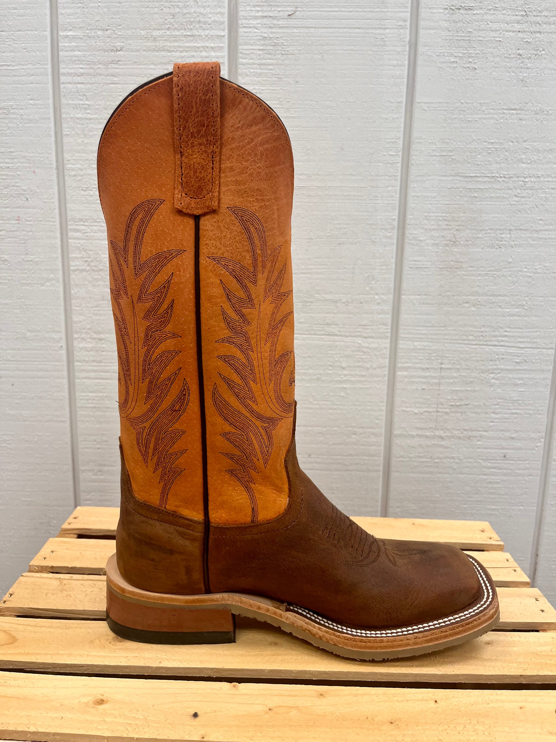 Anderson Bean Men s Saddle Elk Square Toe Crepe Sole Cowboy Boots