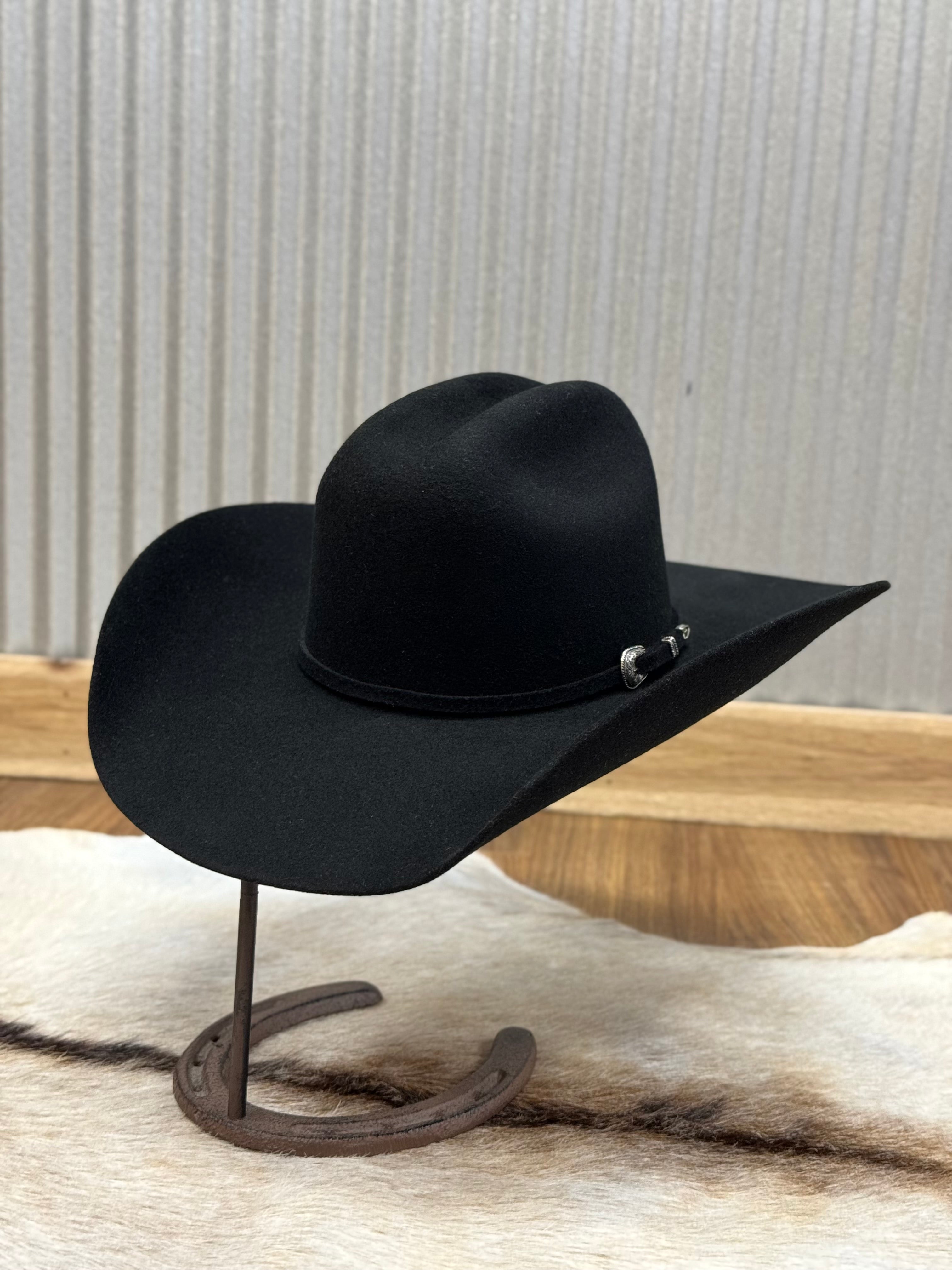 Serratelli Mesa Black Cattleman Crease Pure Wool Cowboy Hat