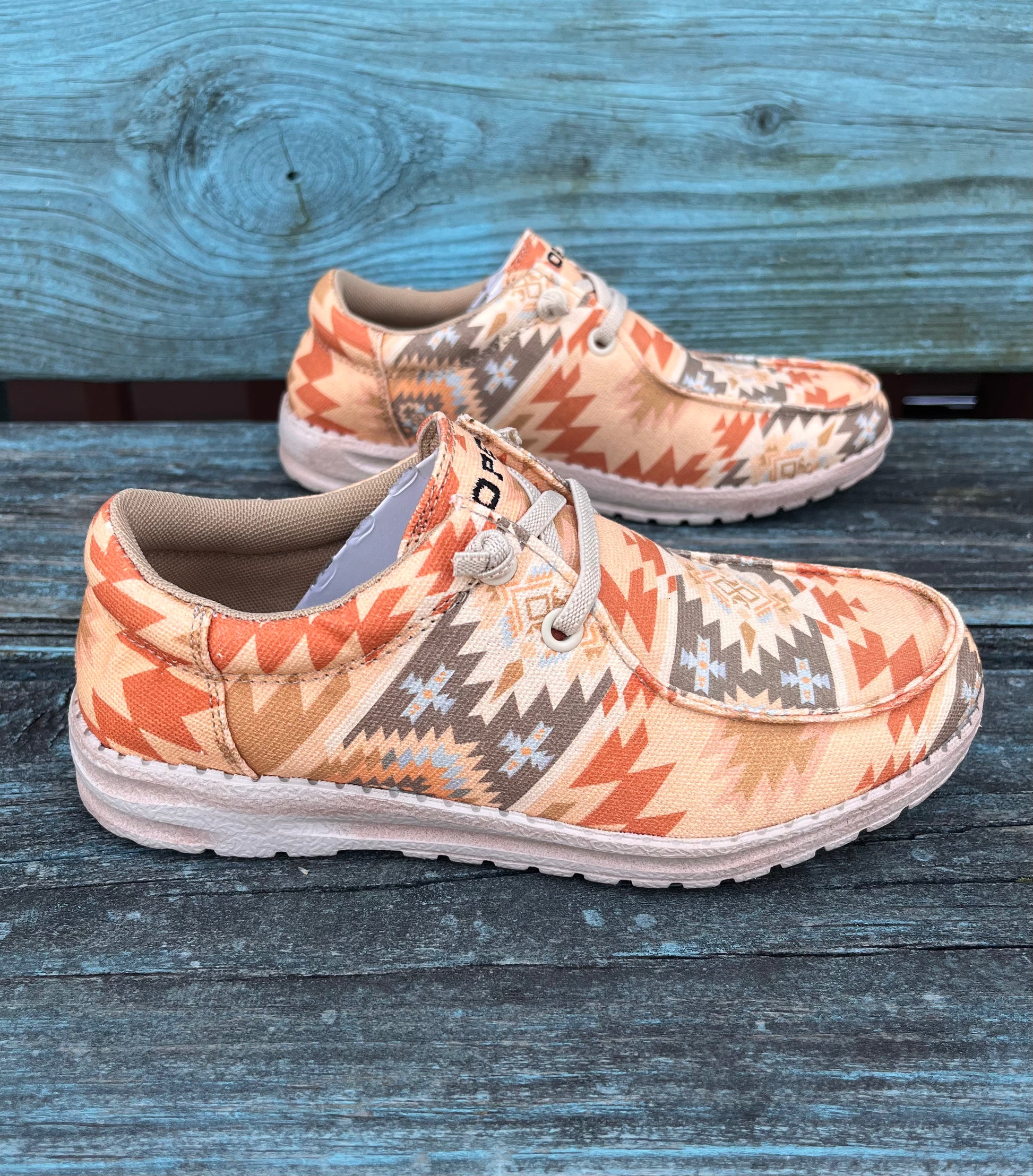 Roper Women s Eva Moc Peach Aztec Casual Shoes 1793 3174 Painted Cowgirl Western Store