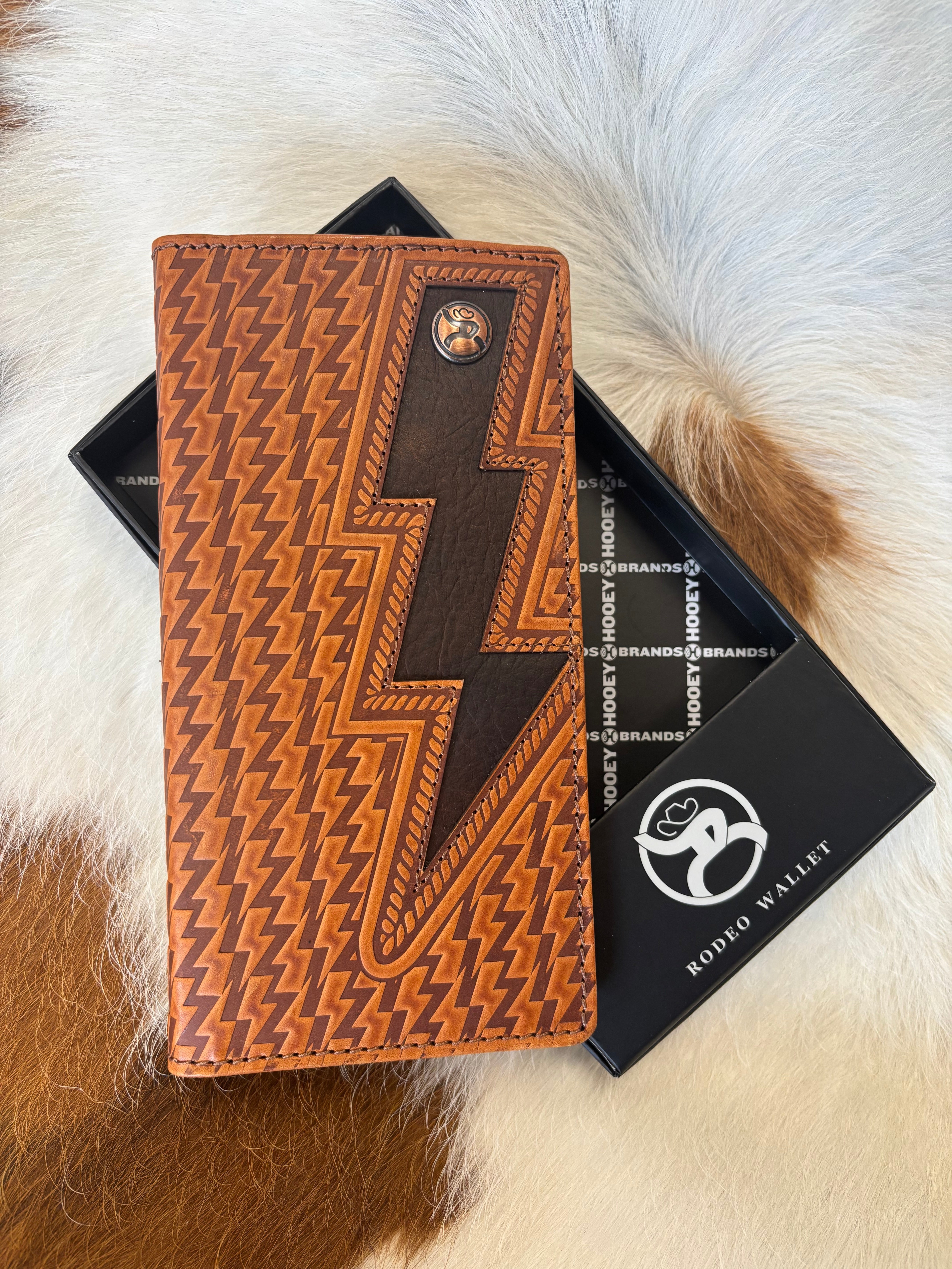 Hooey Men's Zemi Brown Lightning Basket Weave Embossed Leather