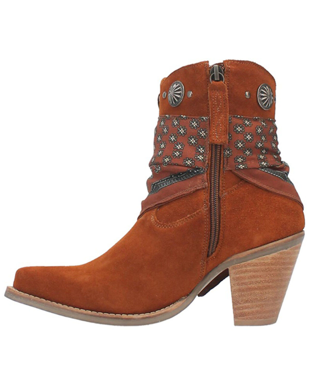 Dingo Women's Brown Bandida Cowgirl Ankle Booties DI184-BN