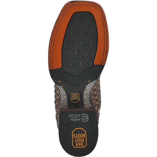 Dan Post Men's Tan Distressed Leather Basketweave Stanley