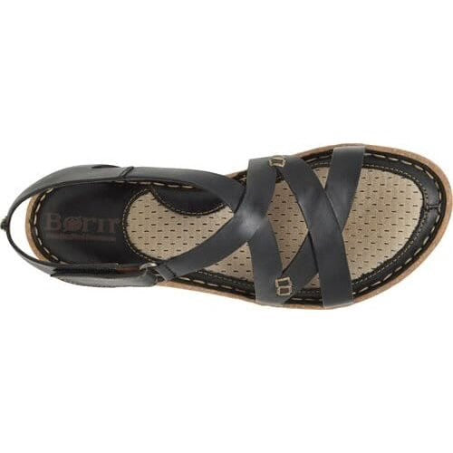 Born Women's Trinidad Sport Black Full Grain Leather Cross Strap