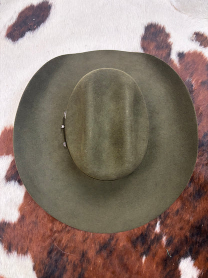Serratelli Mesa Olive Cattleman Crease Pure Wool Cowboy Hat