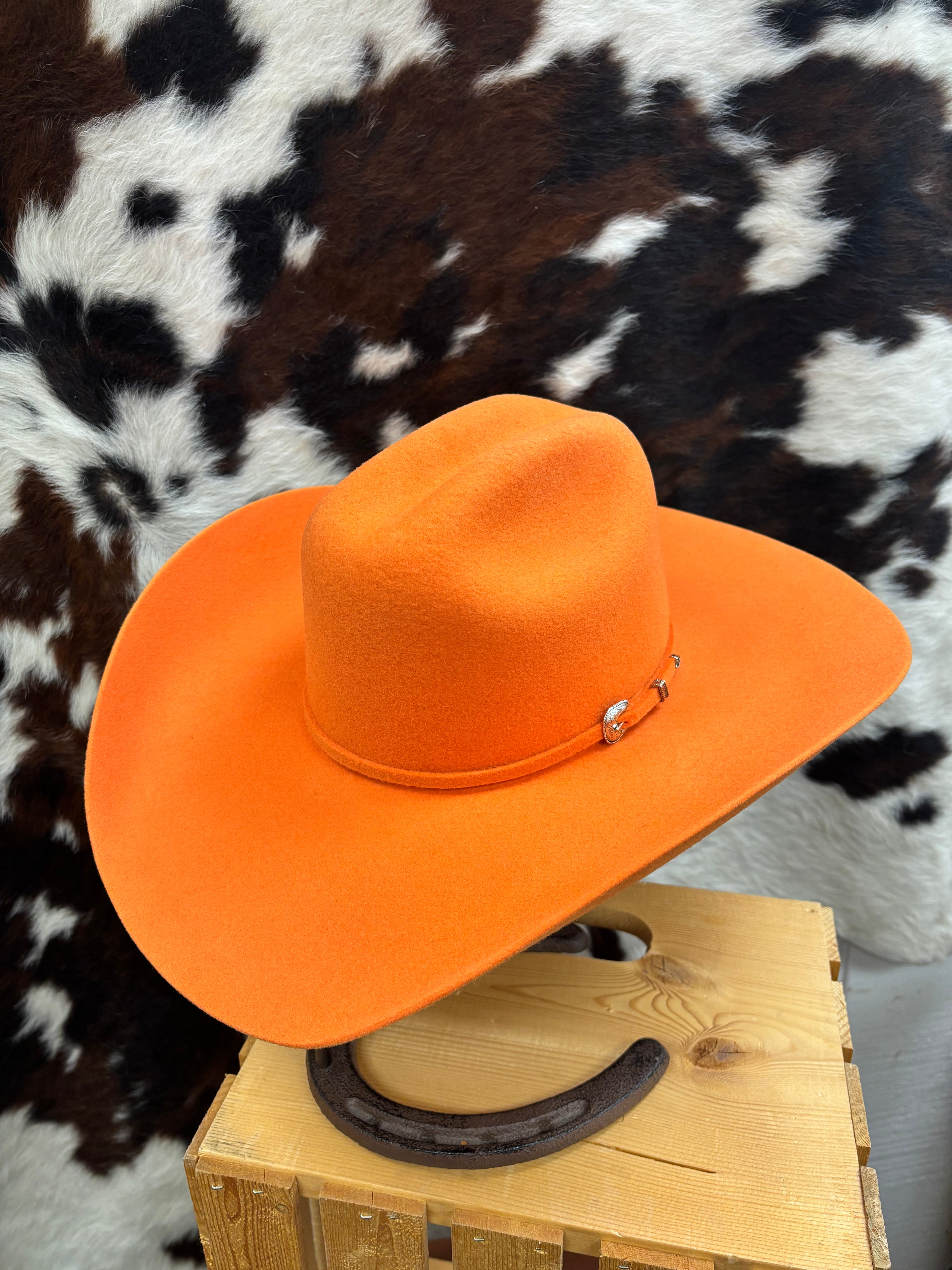 1LDK Nine Tailor｜Linaria Hand Hat orange Serratelli Mesa Orange Cattleman Crease Pure Wool Cowboy Hat