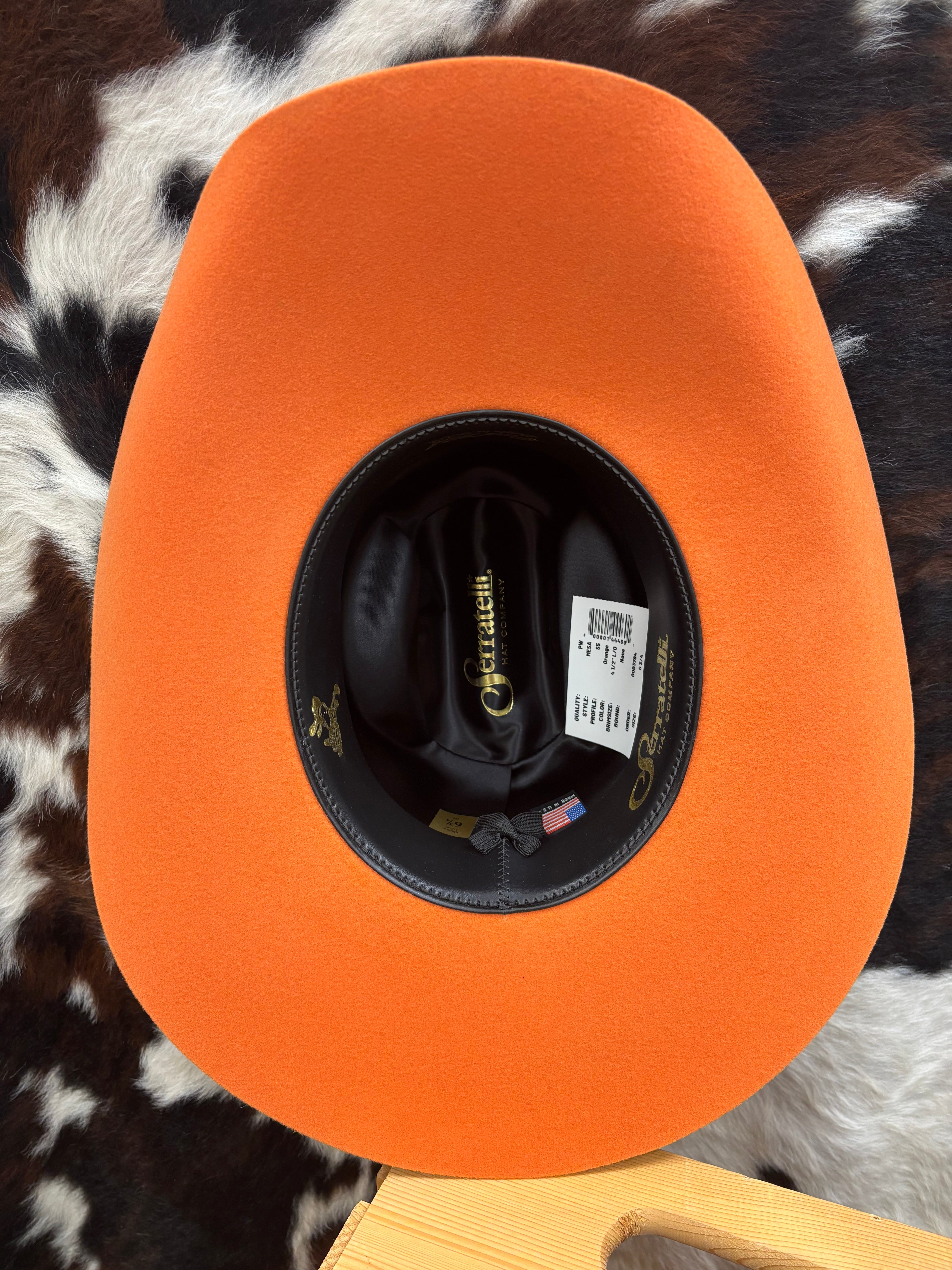 1LDK Nine Tailor｜Linaria Hand Hat orange Serratelli Mesa Orange Cattleman Crease Pure Wool Cowboy Hat