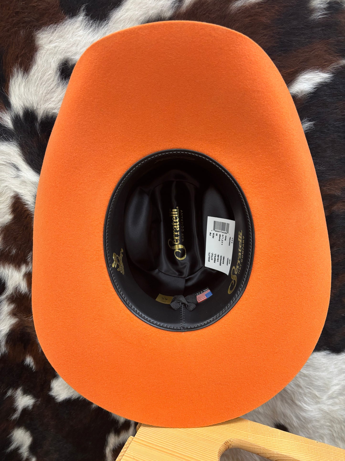 Serratelli Mesa Orange Cattleman Crease Pure Wool Cowboy Hat
