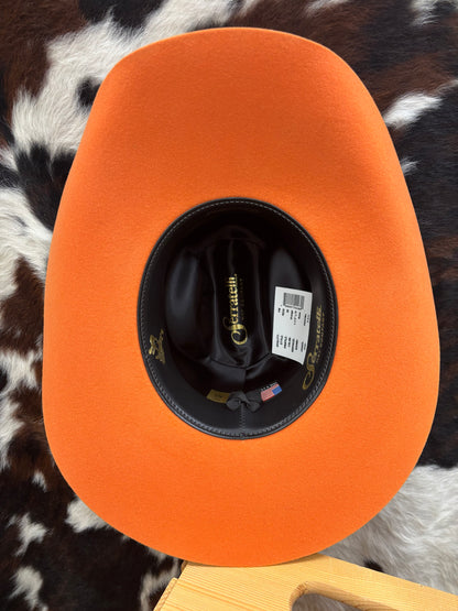 Serratelli Mesa Orange Cattleman Crease Pure Wool Cowboy Hat