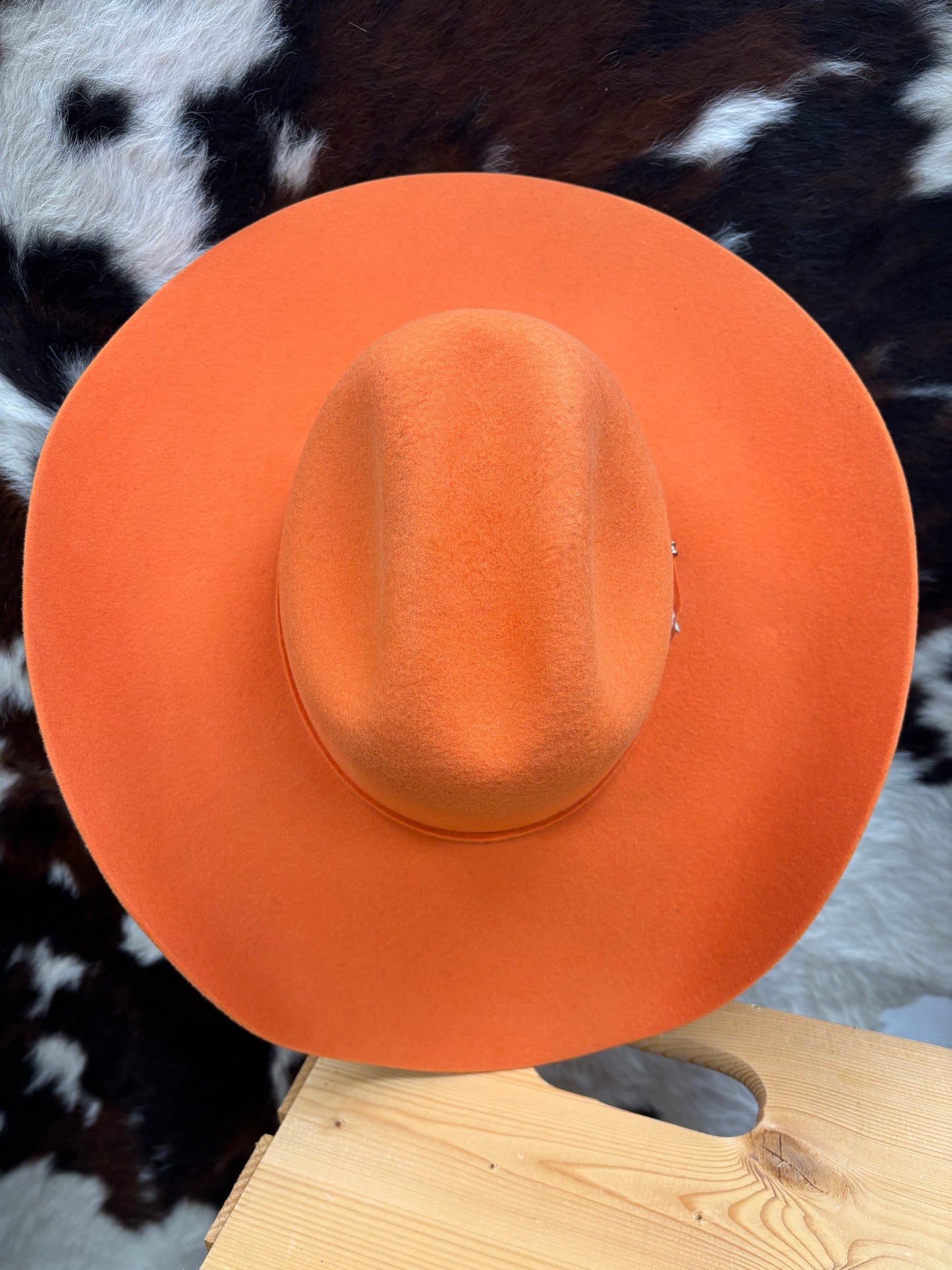 Serratelli Mesa Orange Cattleman Crease Pure Wool Cowboy Hat