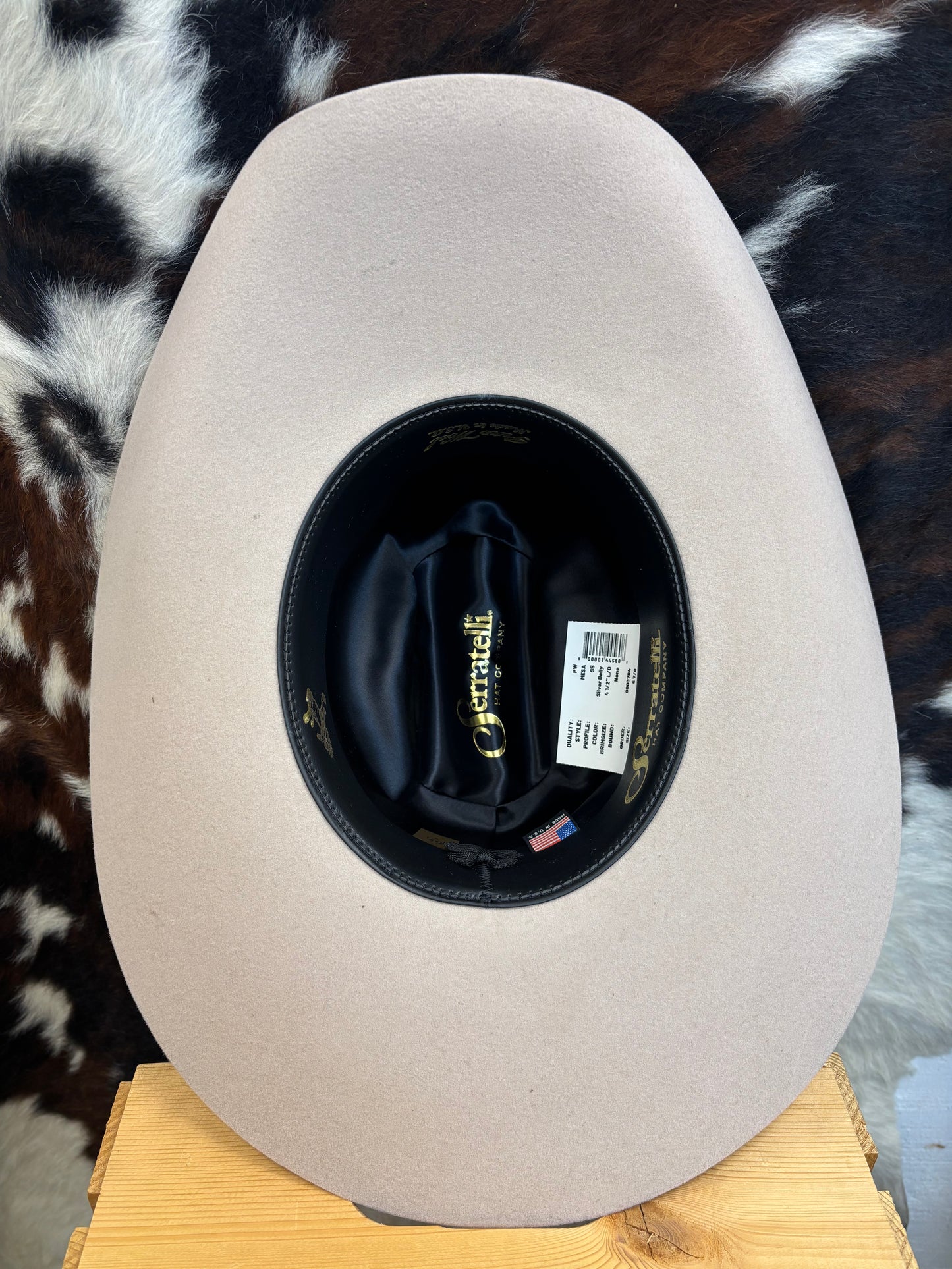 Serratelli Mesa Silver Belly Cattleman Crease Pure Wool Cowboy Hat