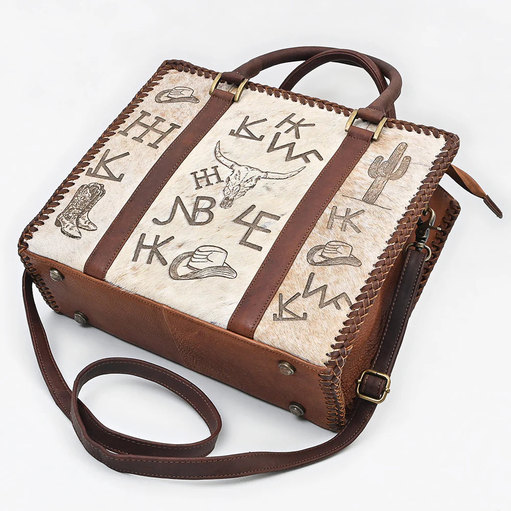 American Darling Branded Cowhide Tote Purse Handbag ADBGM854