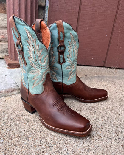 Dan Post Women s Brown Turquoise Tamra Narrow Square Toe Cowgirl