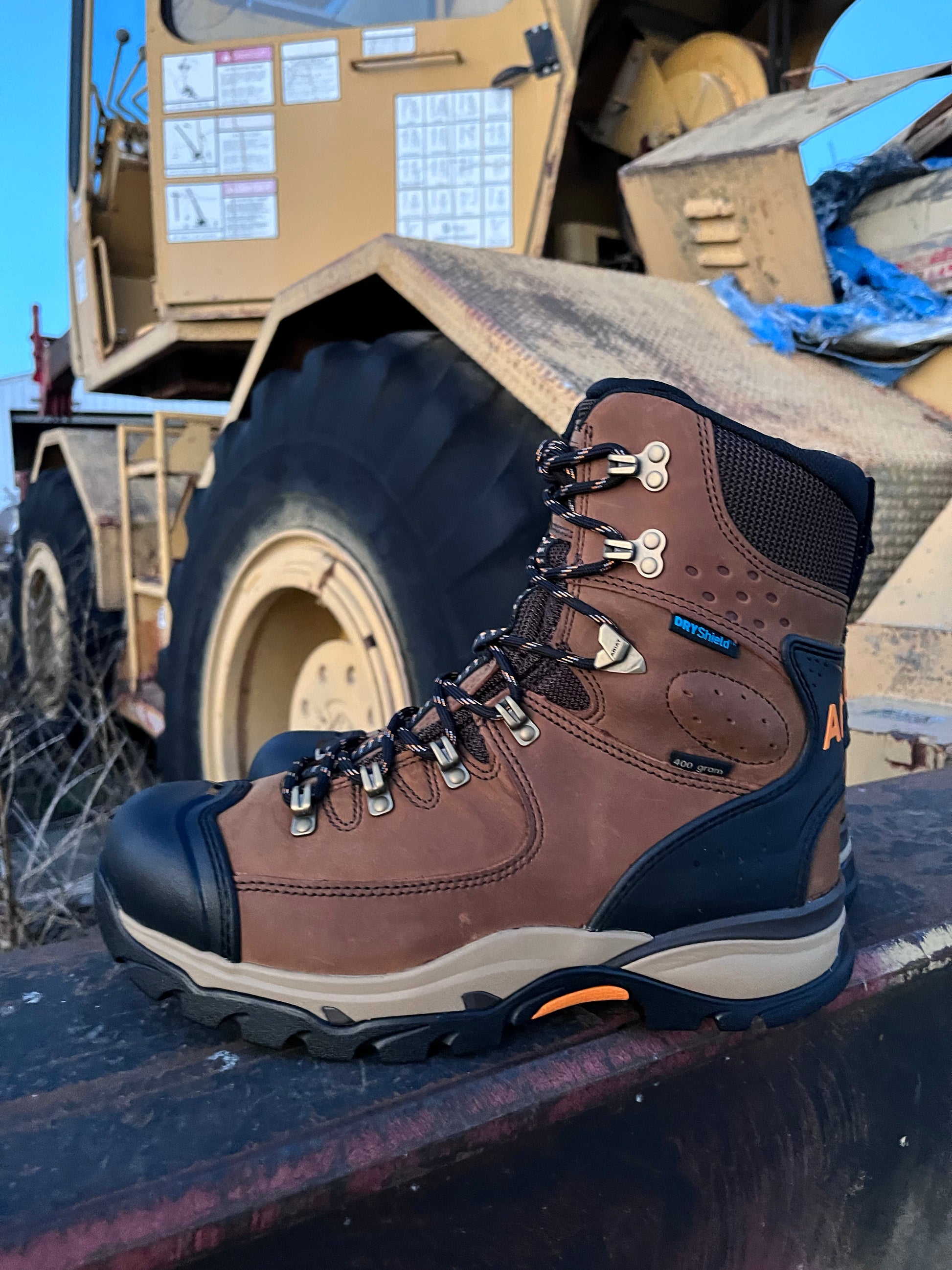 Ariat Men s Endeavor Dusted Brown 8 Waterproof Insulated Work Boot 10053775 Painted Cowgirl Western Store