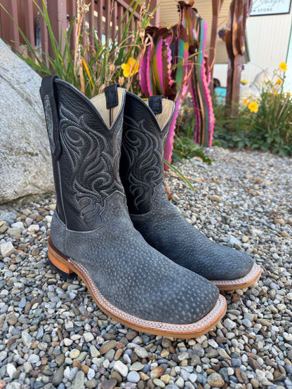 Fenoglio Men’s Grey Carpincho with Black Top Square Toe Cowboy Boot FB09900004