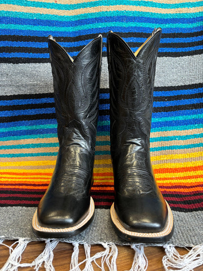 Roper Women's Midnight Black Leather Square Toe Cowgirl Boots 7016-8633-Painted Cowgirl Western Store