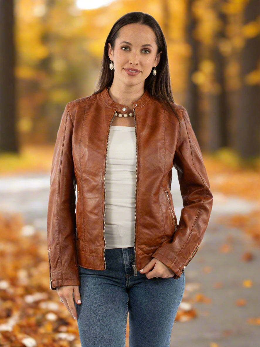 Scully Women's Cognac Leather Jacket L1168 10 | Painted Cowgirl