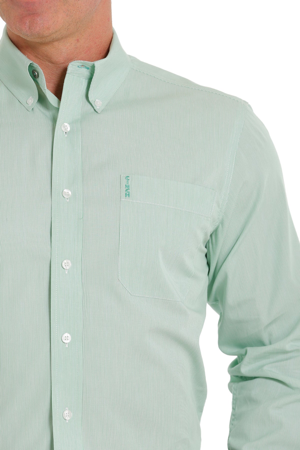 Cinch Men's Striped Long Sleeve Button-Down Western Shirt