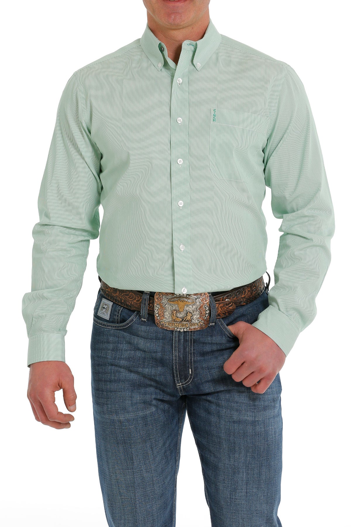 Cinch Men's Striped Long Sleeve Button-Down Western Shirt Cinch Men's Striped Long Sleeve Button-Down Western Shirt