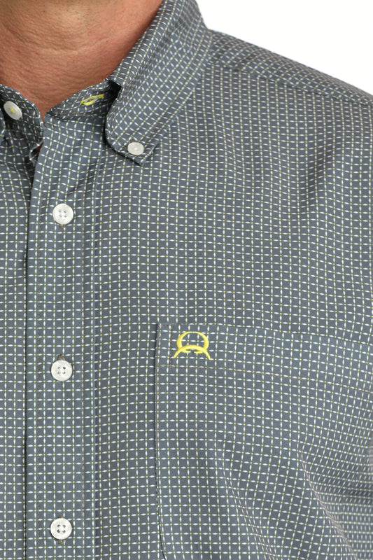 Cinch Men's ArenaFlex Grey Geo Print Short Sleeve Shirt MTW1704168 MTW174168X