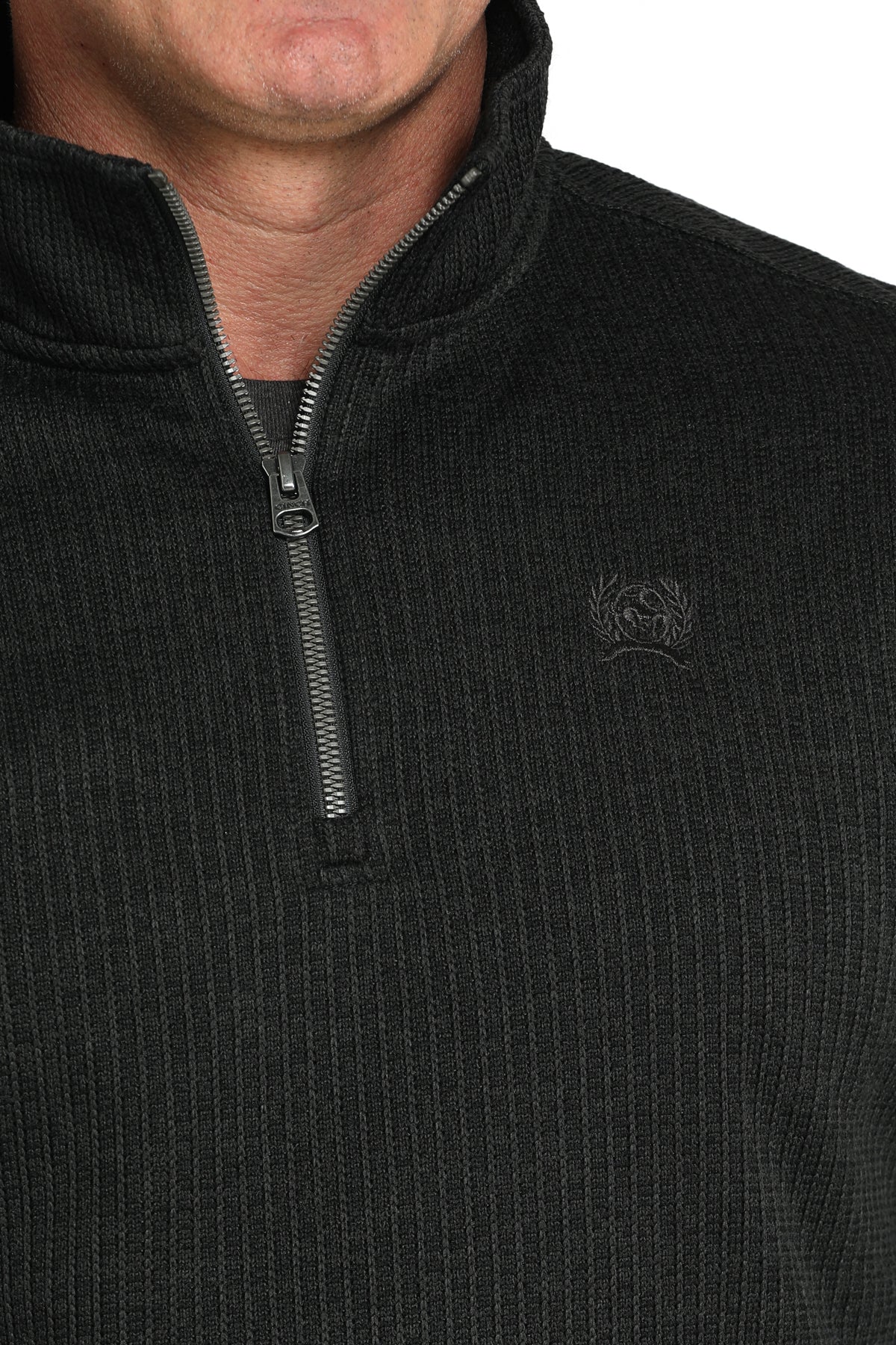 Cinch Men's Black 1/4 Zip Sweater Knit Pullover MWK1080019