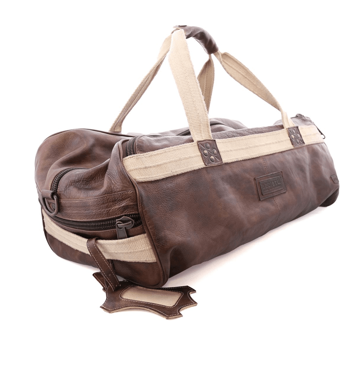 Bed Stu Ruslan Teak Rustic Leather Travel Bag A694517 TKRS