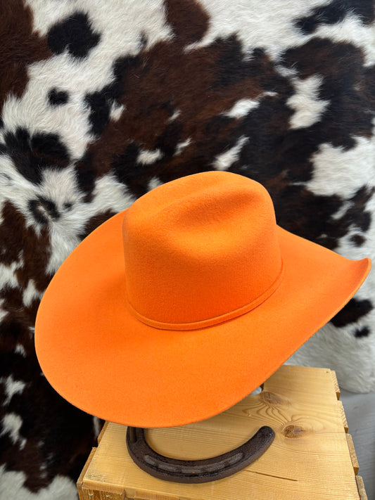Serratelli Mesa Orange Cattleman Crease Pure Wool Cowboy Hat
