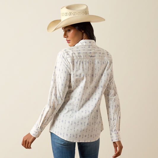 Ariat Women's Kirby Sea Salt Dewdrop Stripe Button Long Sleeve Western Shirt 10078847
