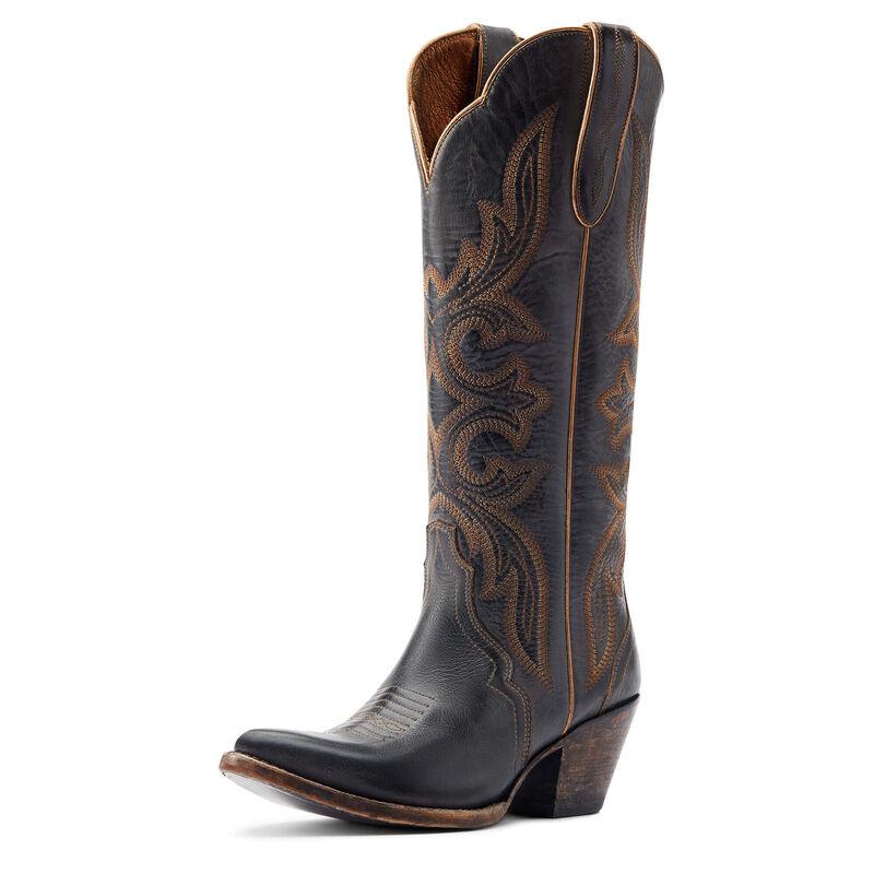 black dress with brown cowgirl boots Ariat Beduino Black Belinda StretchFit Women's Western Boots 10044414