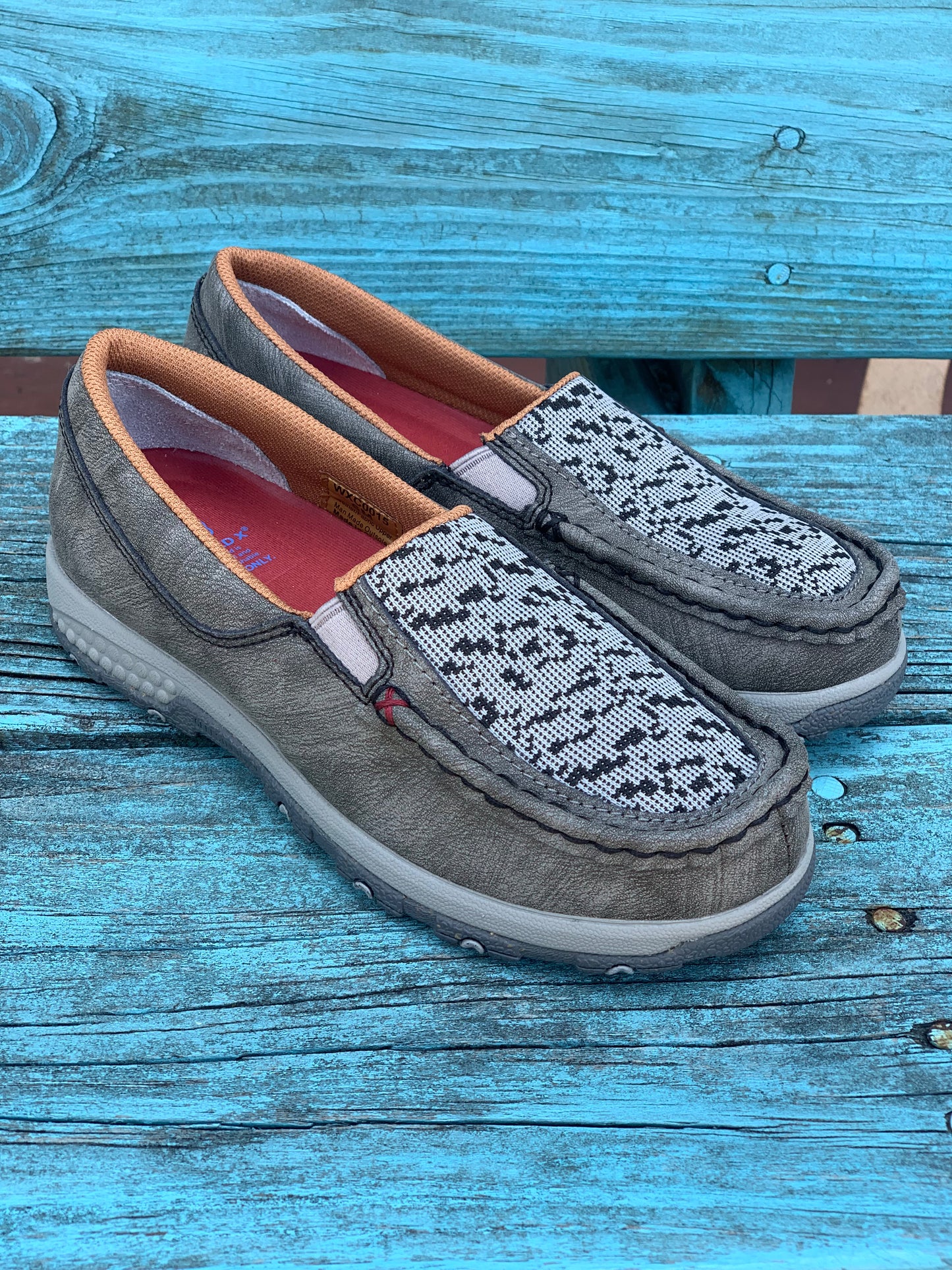 Twisted X Women s Slip On Driving Moc Grey Casual Shoe WXC0015