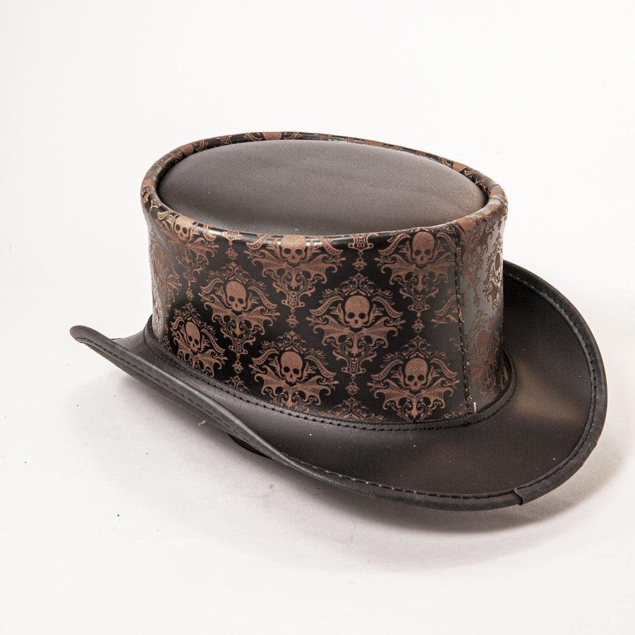 Top hat, American Hat Makers, Black Vector | Mens Black Leather Top Hat – American Hat Makers main image 4