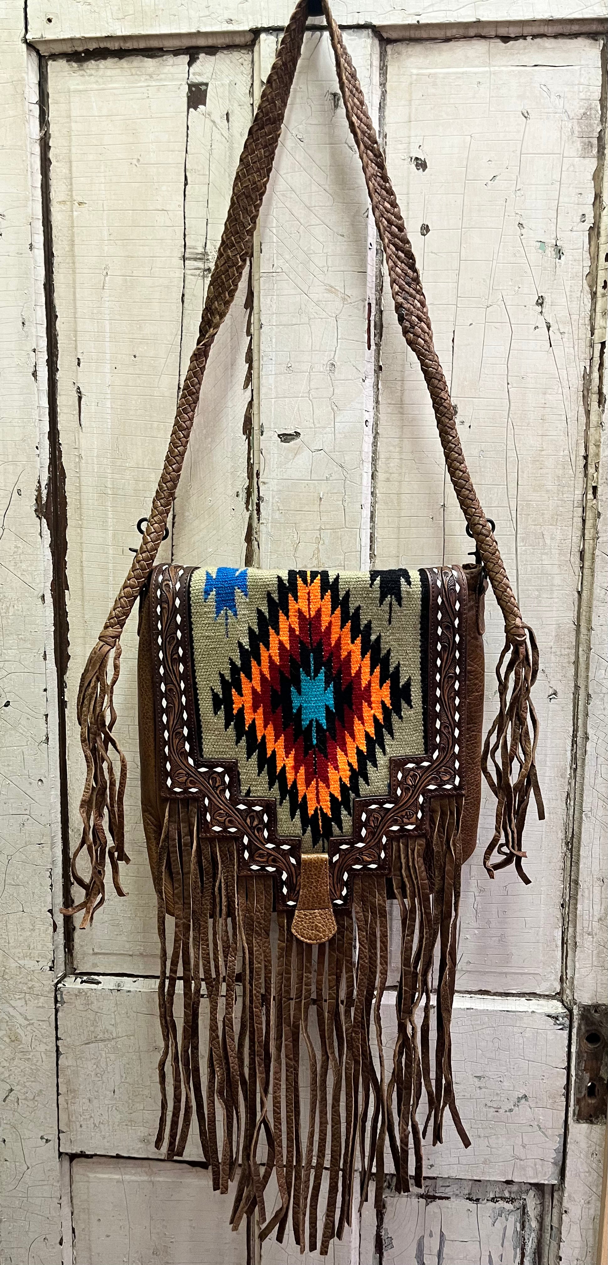 Small Western Purse with Fringe - Cowboy Boot Purse - Small Leather Bag