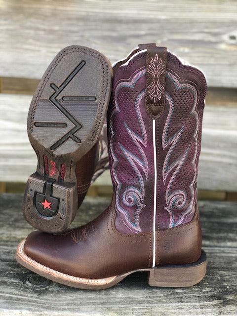 Durango Women's Rebel Pro Plum & Brown Wide Square Toe Cowgirl Boots D