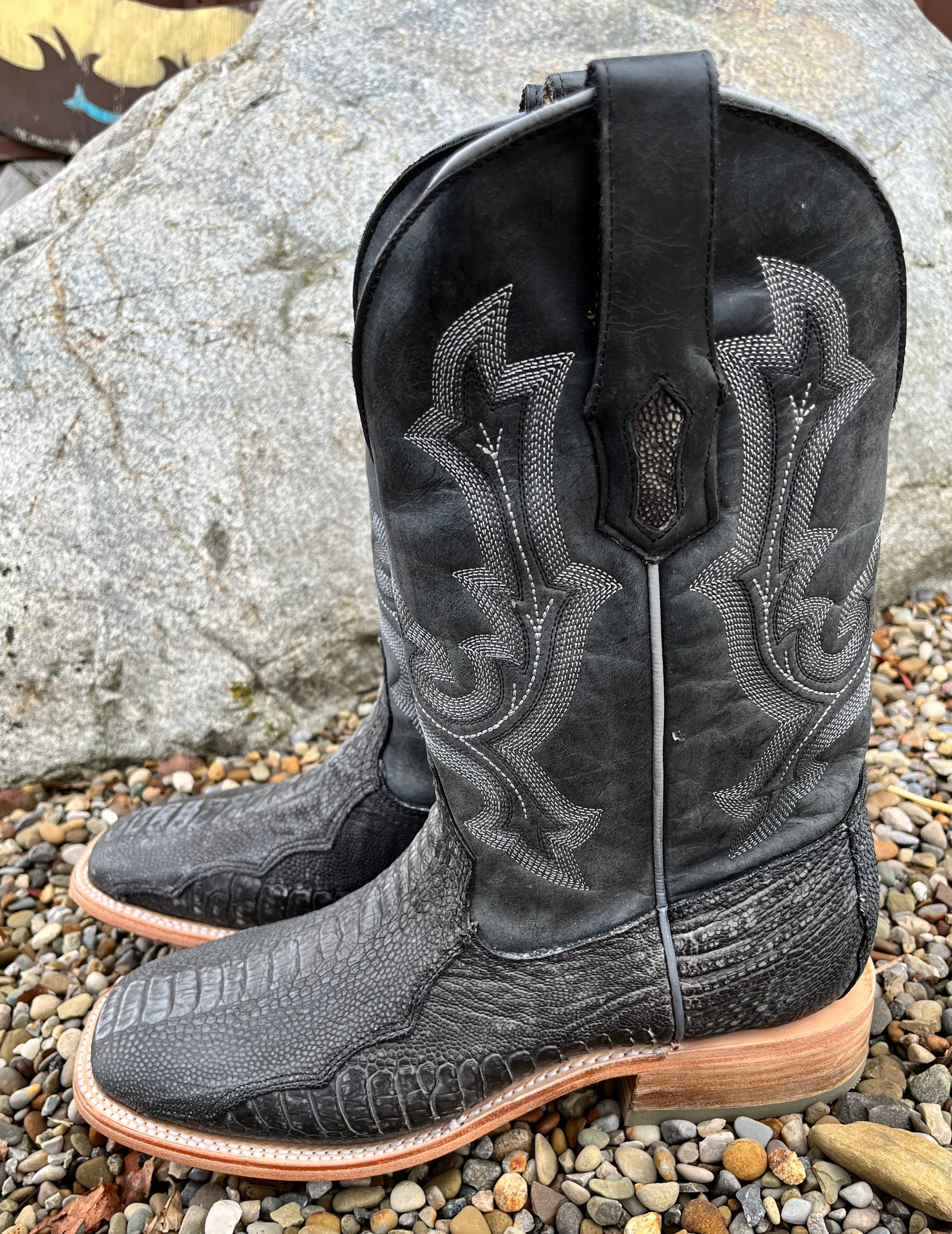 Wide top cowboy boots