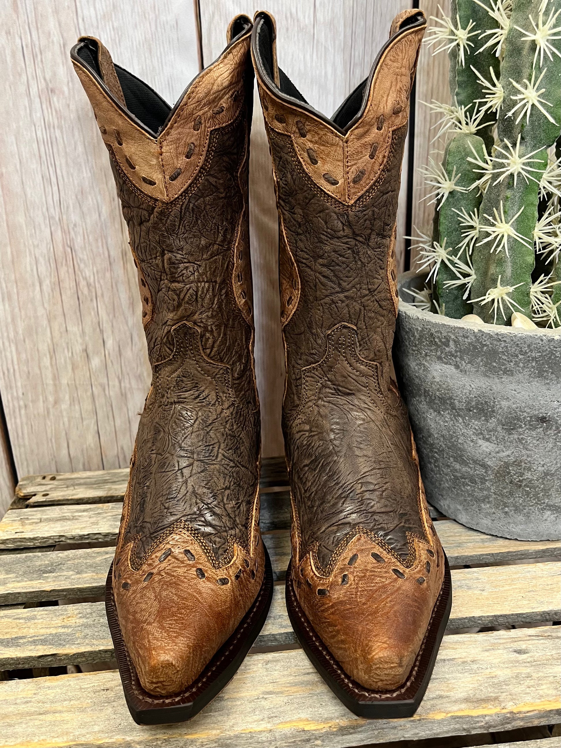 Dan Post Men s Laredo Ronnie Rust Snip Toe Cowboy Boots 68471 Painted Cowgirl Western Store