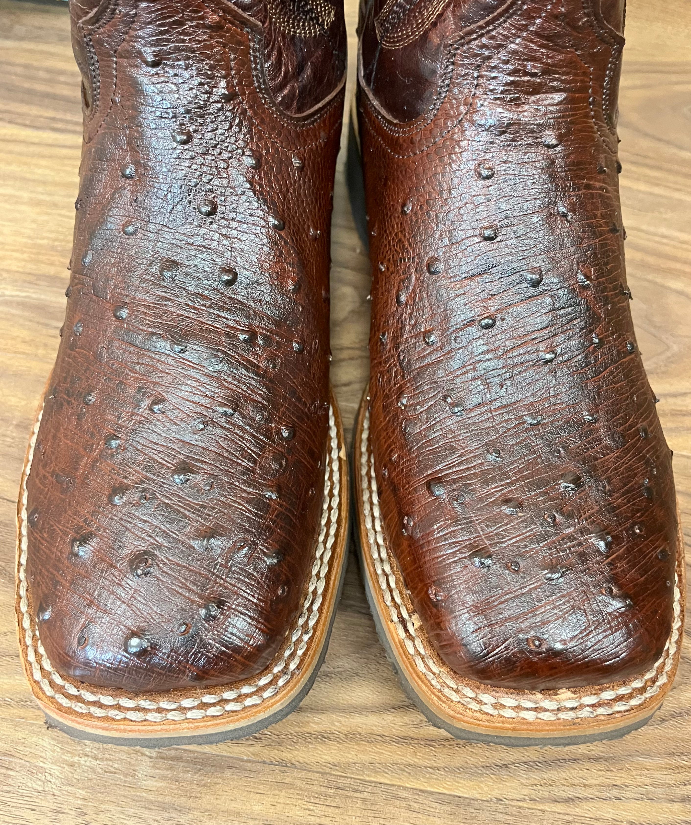 M St. Brief : Pecan Ostrich Emboss Leather