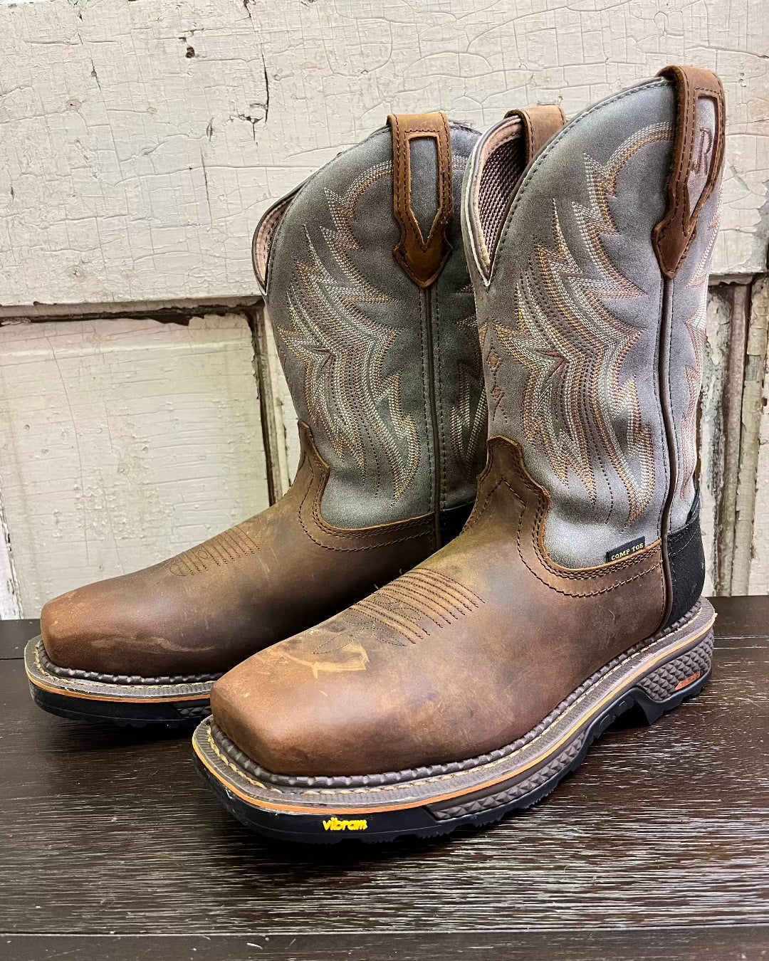 Mens square steel 2025 toe work boots