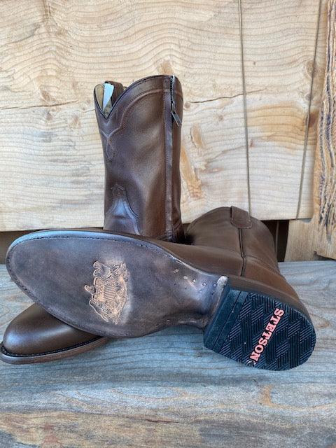 Stetson Men's Rancher Zip Round Toe Roper Boots - Burnished Brown 7608-3777