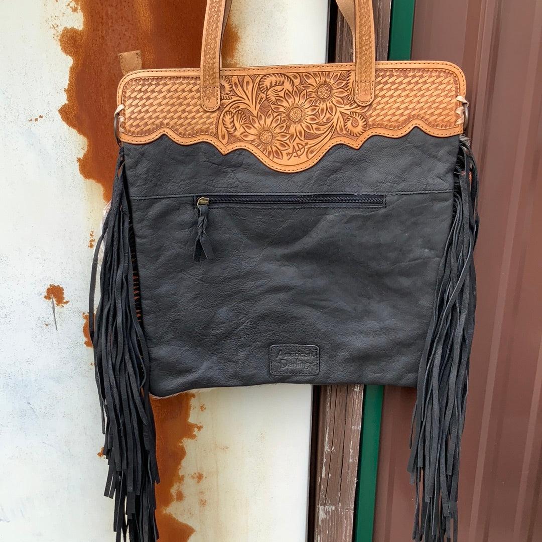 American Darling Large Crossbody Cow Hide-On Hair On Leather Fringe Purse  for Women Western Handbags Purses Clutch Bags : : Fashion