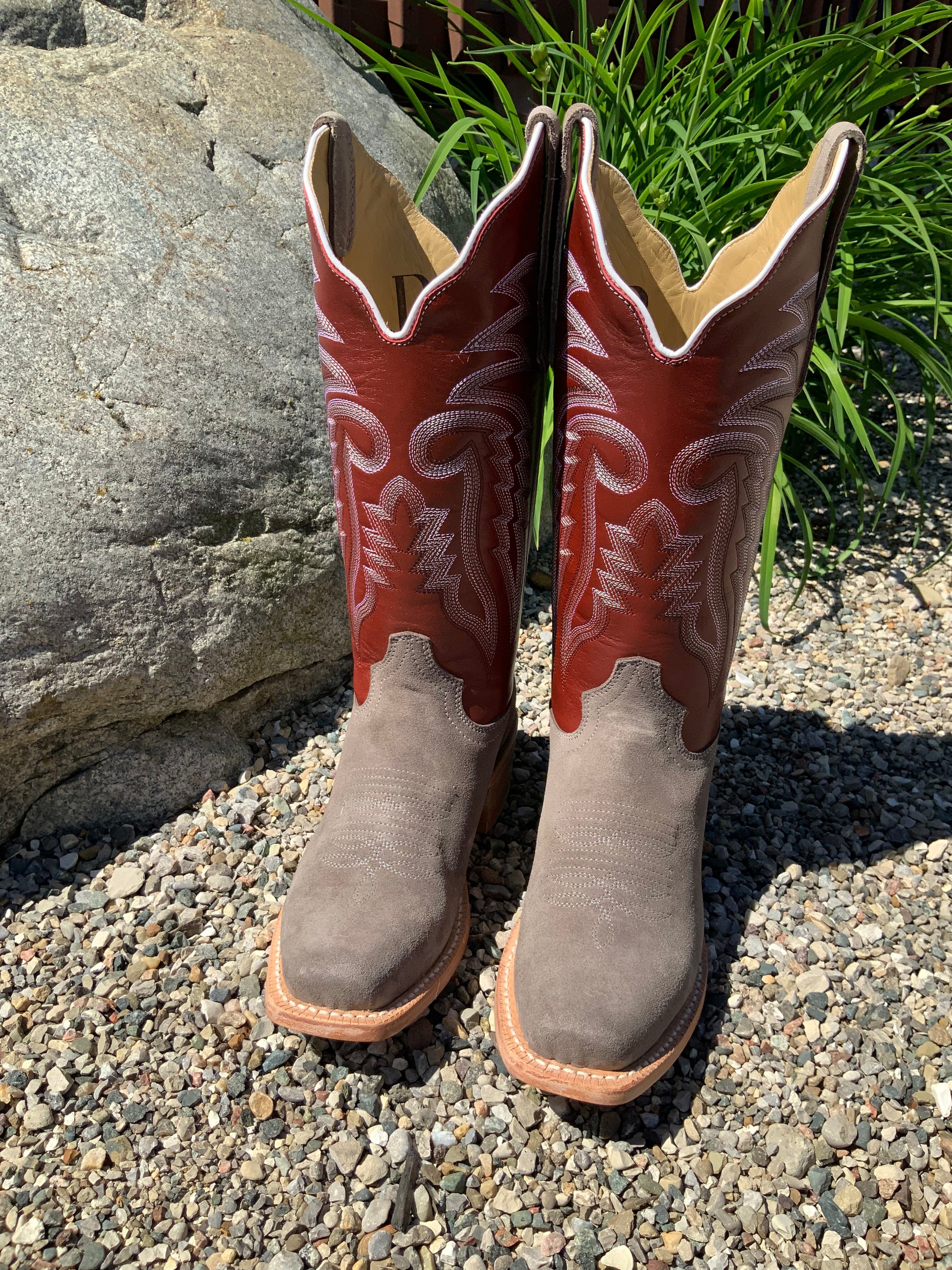 Rough out cowboy boots sales