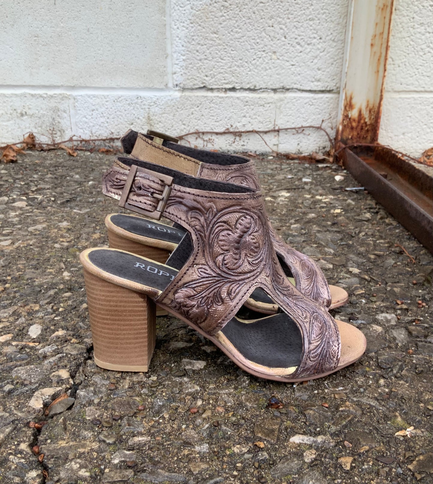 Roper tooled leather deals heels
